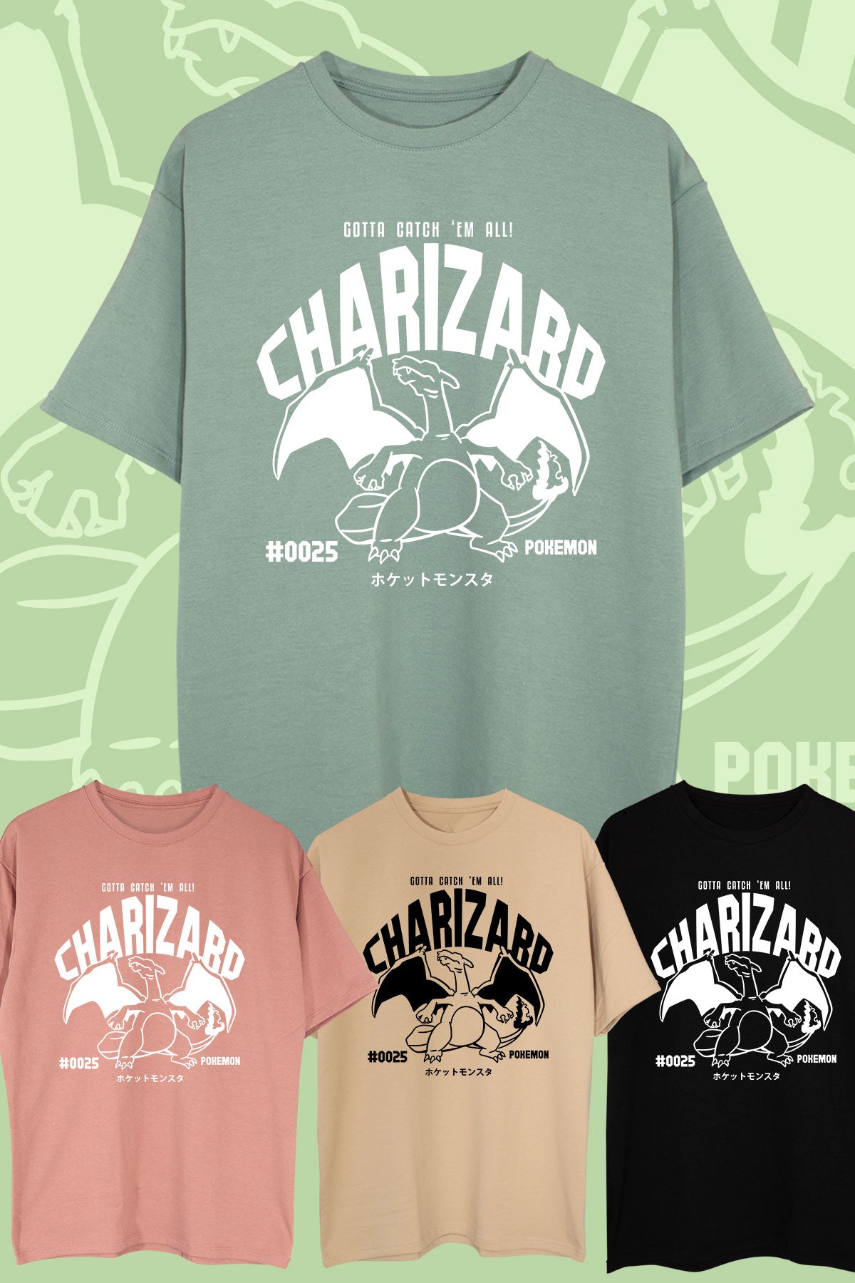 OVERSIZE CHARIZARD ESTAMPADO FRONTAL