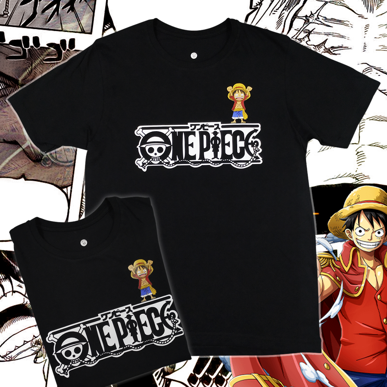 ONE PIECE LOGO LUFFY NEGRA